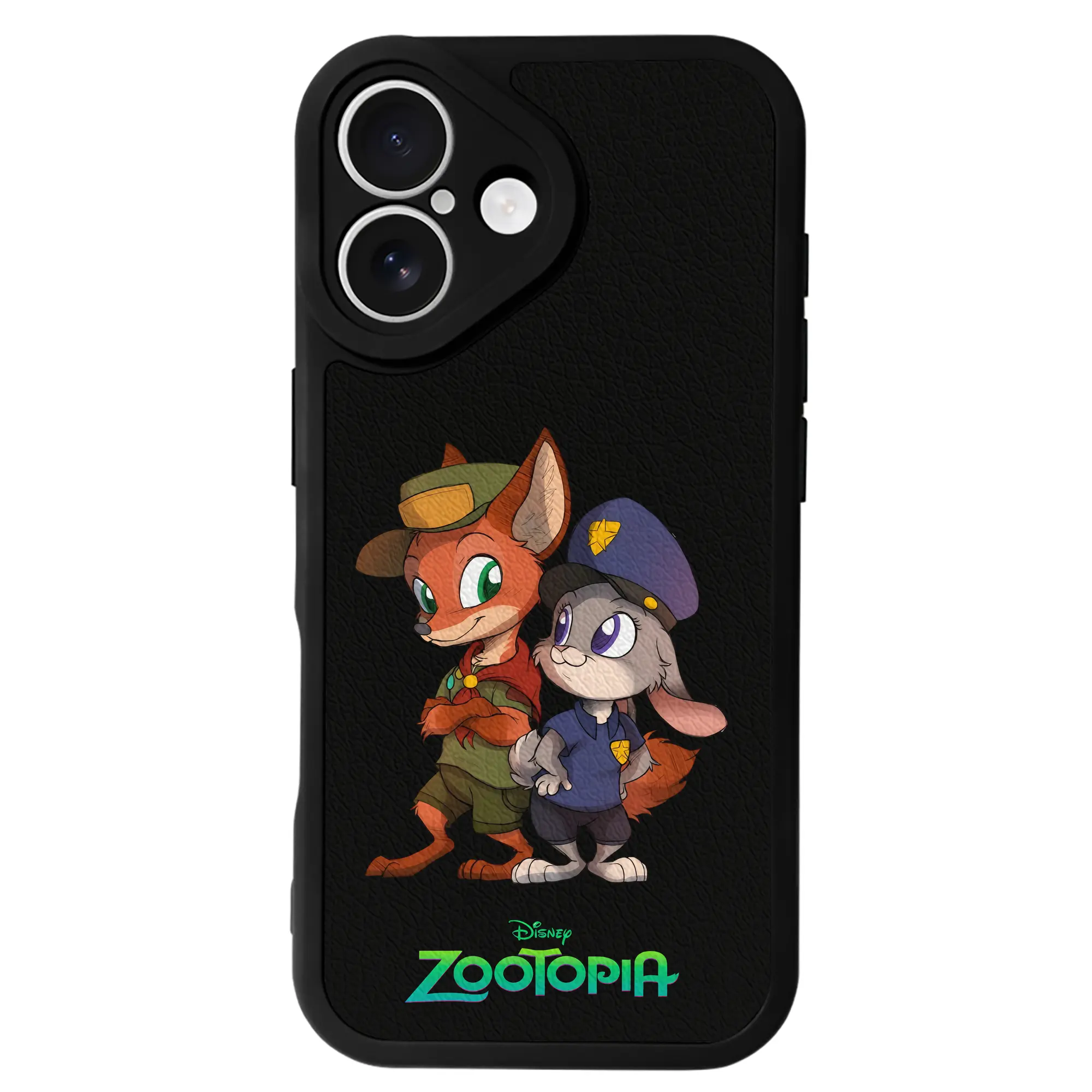 ズートピア グッズ,ニック・ワイルド - IPhone 16シリーズ対応 ・ シリコンスマホケース ・ レザー調 ・ 高精度フィット ・ 耐衝撃 ・ ワイヤレス充電対応 ・ 精密カット